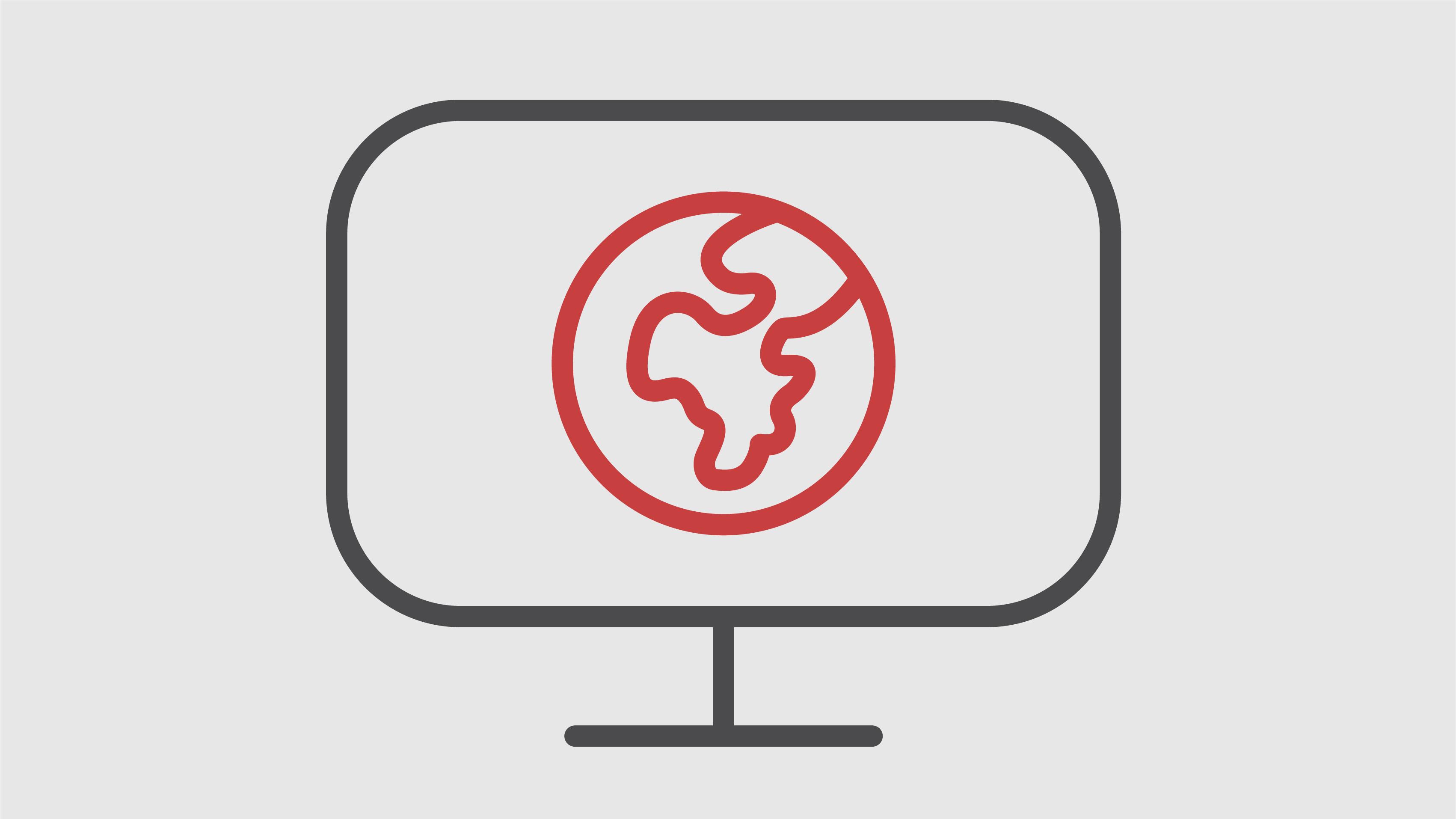 Piktogramm eines Monitors mit Darstellung einer Weltkugel