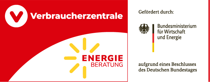 Logo der Energieberatung der Verbraucherzentrale mit Förderlogo des Bundesministeriums für Wirtschaft und Energie
