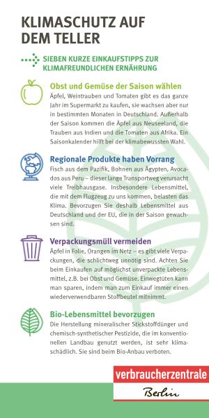Cover des Flyers mit Tipps zur klimafreundlichen Ernährung