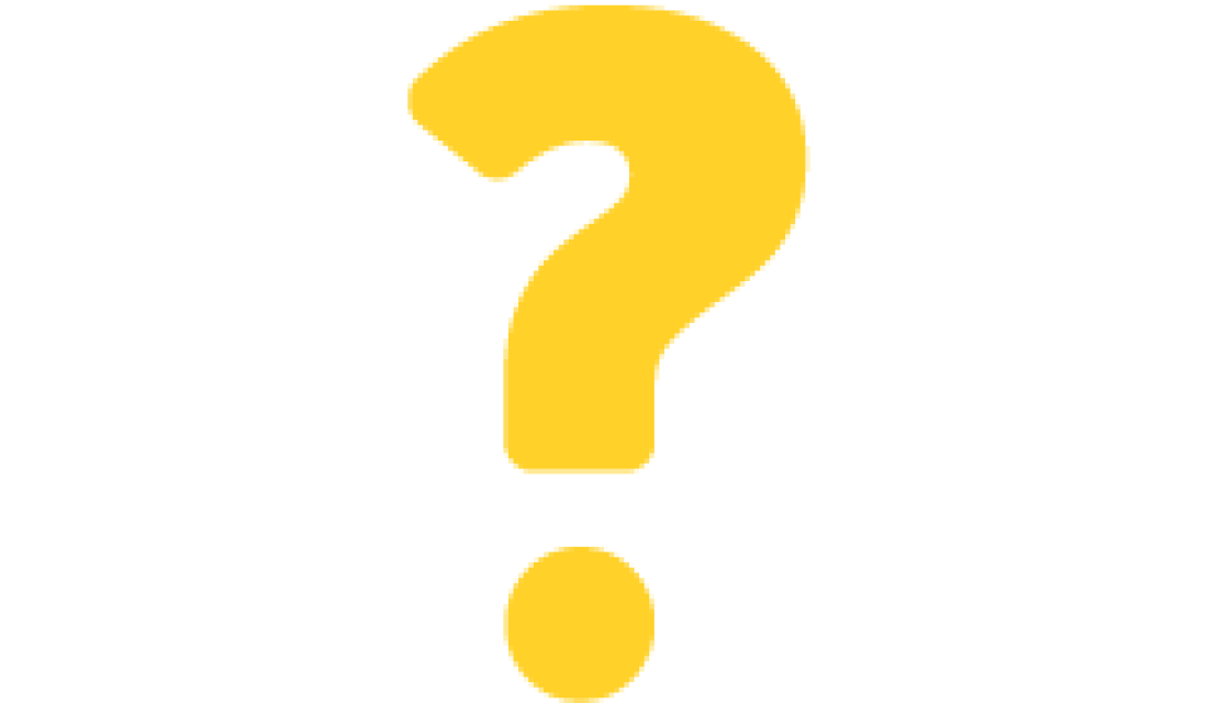 gelbes Fragezeichen vor weißem Hintergrund