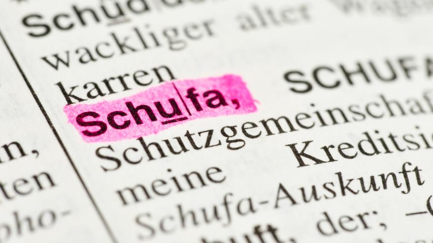 rot markierter Wörterbucheintrag zur Schufa