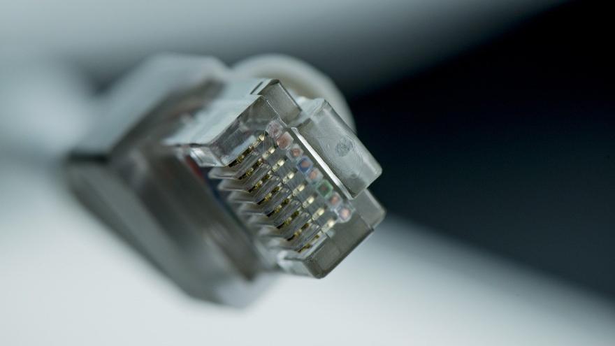 Nahaufnahme eines Ethernet-Kabels