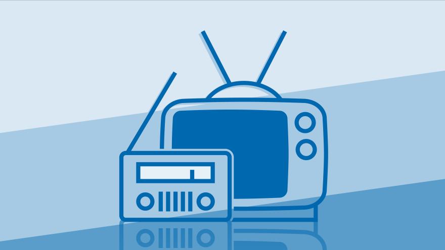 Illustration eines Fernsehers und eines Radios