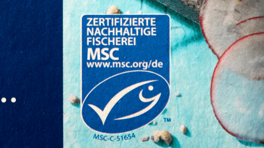MSC-Siegel auf einer Fischverpackung