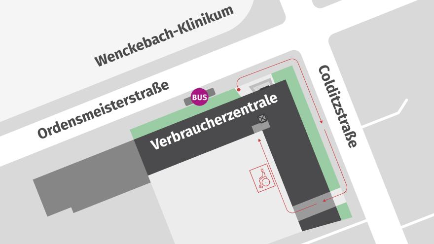 Skizze des barrierefreien Eingangs