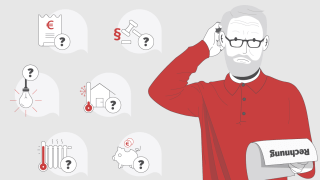 Älterer Herr mit Rechnung